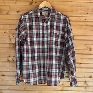 The Fox Collection Button-Up Shirt Plaid Vintage 80s Red Green Blue Size 16